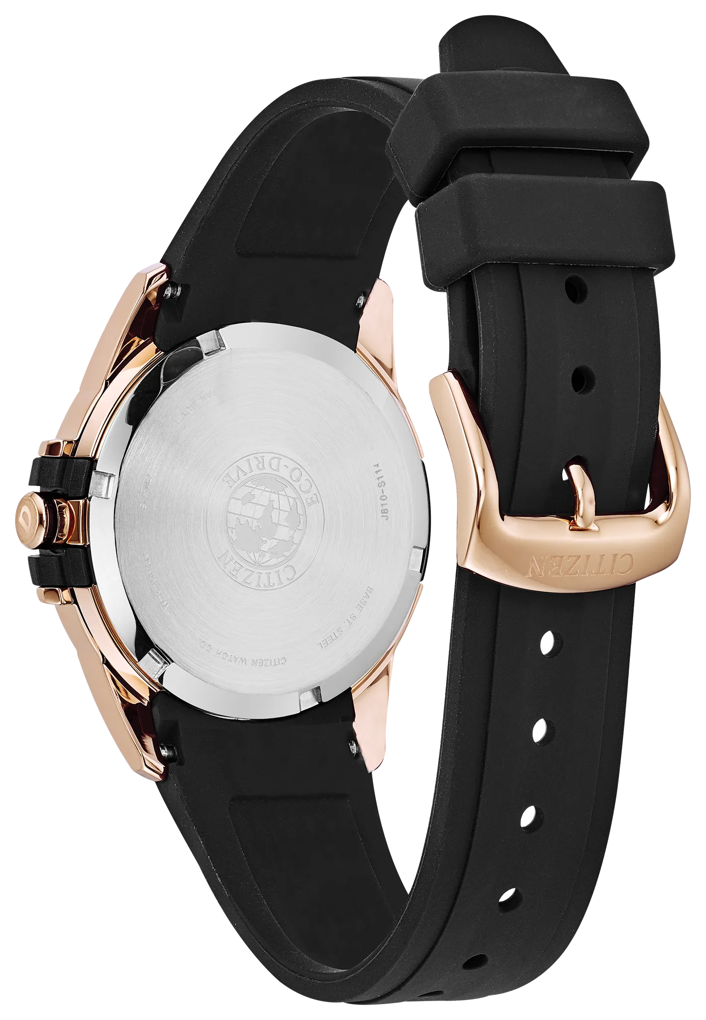 AR - Ladies Eco-Drive FE6133-09A Rose Silicon Strap Watch | CITIZEN